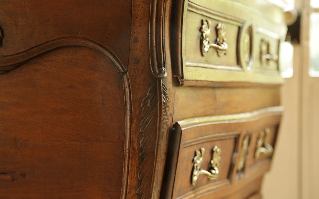 18th Century "tomb" Chest Of Drawers, Drowned, Louis XV-photo-4