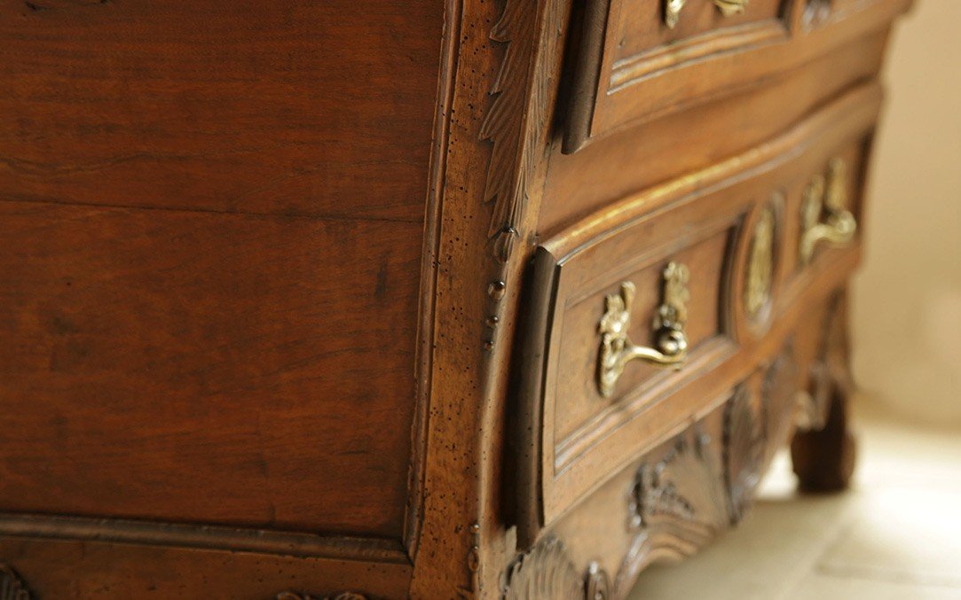 18th Century "tomb" Chest Of Drawers, Drowned, Louis XV-photo-5