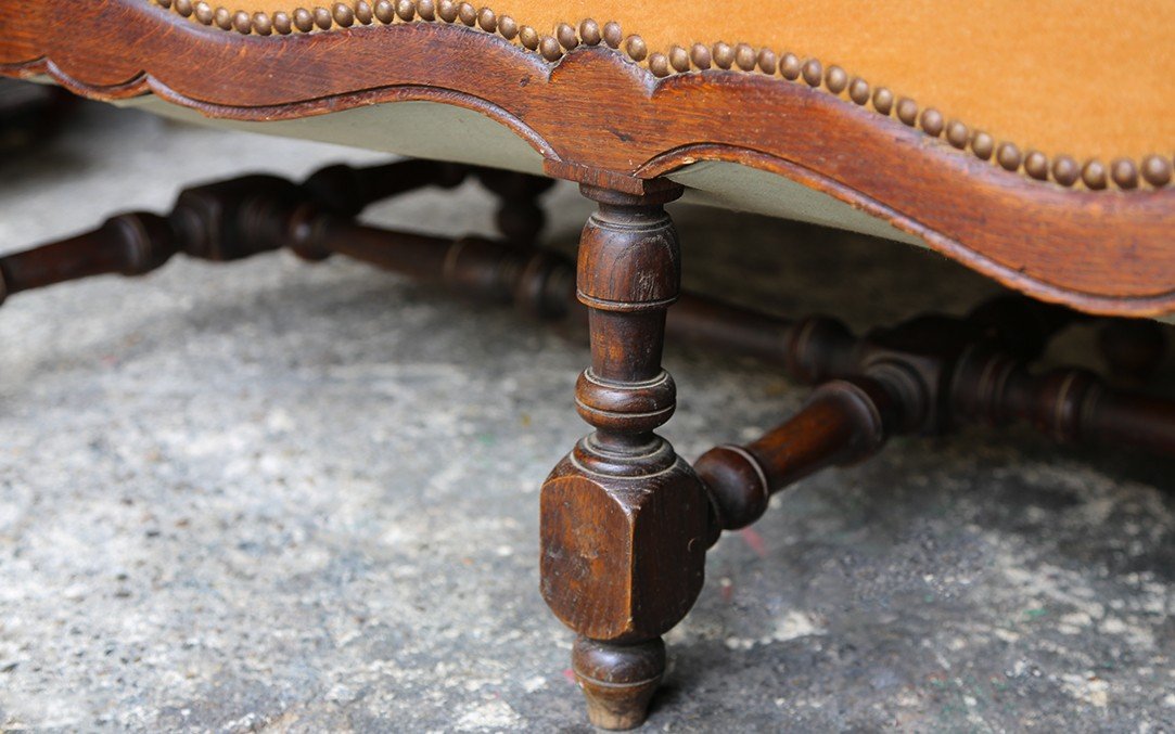 Louis XIII Bench, Oak, 17th Century, 3 Seats-photo-3