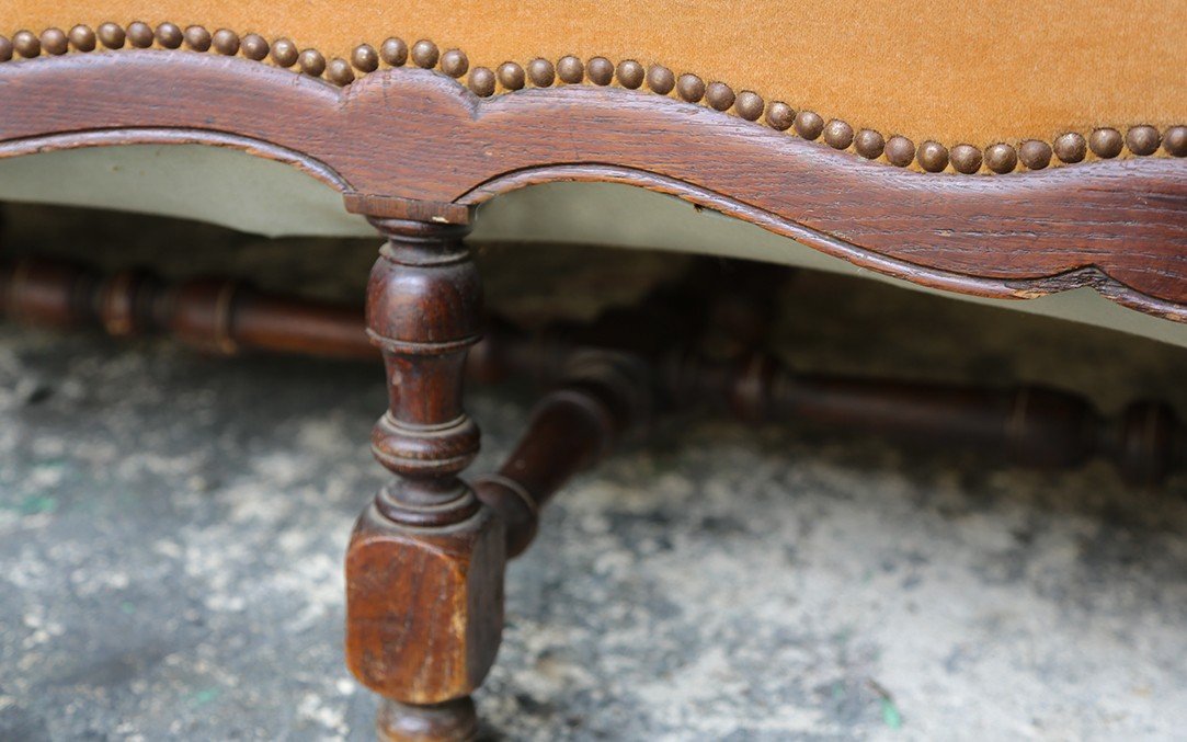 Louis XIII Bench, Oak, 17th Century, 3 Seats-photo-2