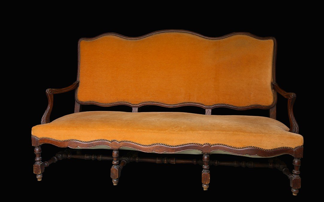 Louis XIII Bench, Oak, 17th Century, 3 Seats