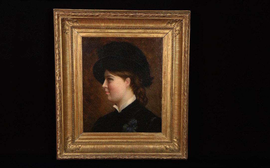 Portrait Of A Woman, 19th Century, Oil On Canvas 