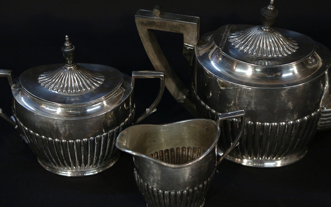 Silver Metal Tea Set-photo-2