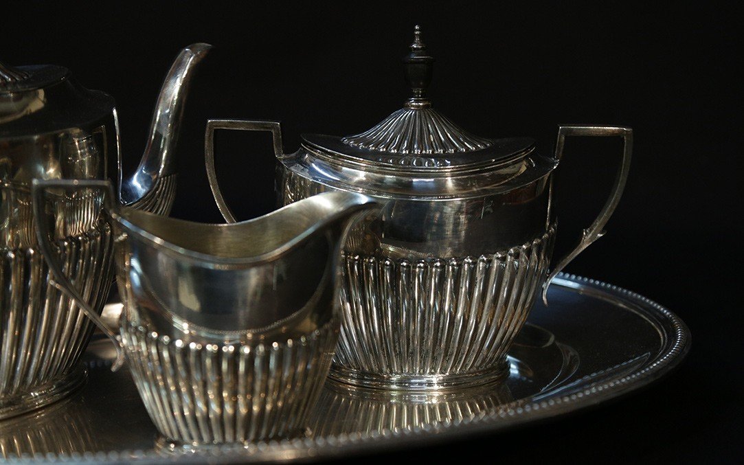 Silver Metal Tea Set-photo-1