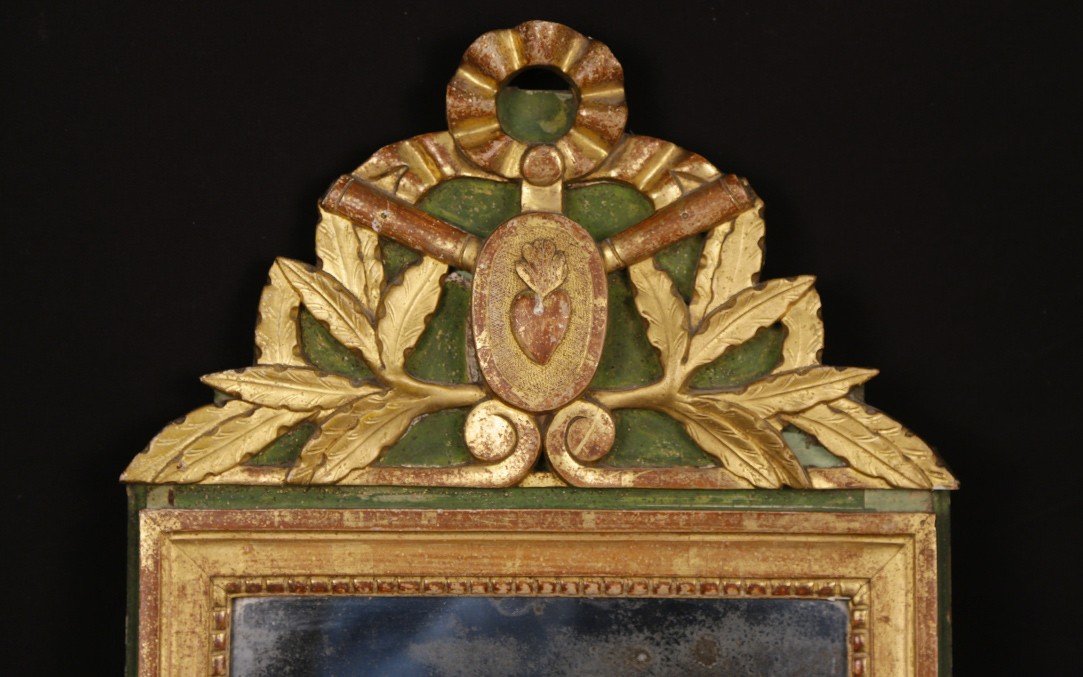 Miroir Vendéen, Louis XVI, bois doré XVIIIeme Siècle -photo-2