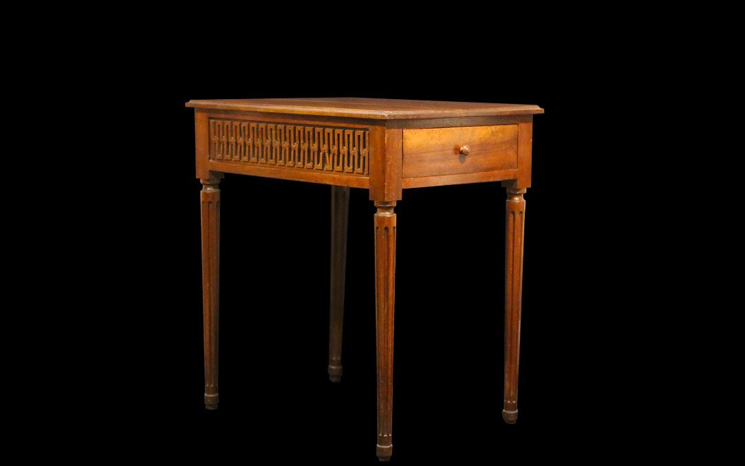 Petite Table ajourée Louis XVI, 1 tiroir, XVIIIeme Siècle