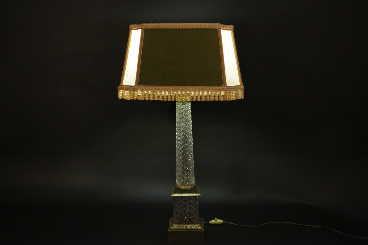 Chiseled Glass Lamp, 1950s-photo-2