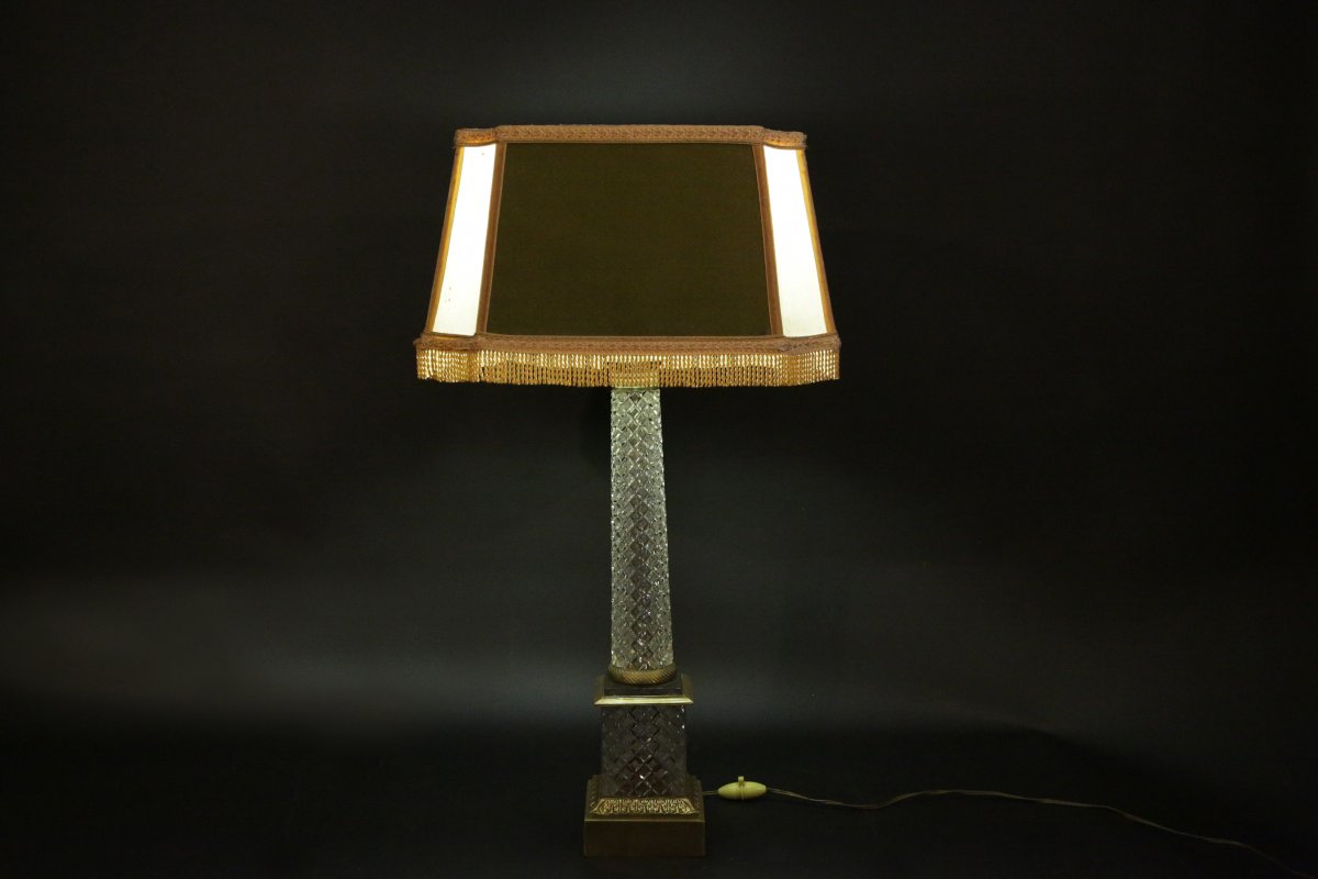 Chiseled Glass Lamp, 1950s-photo-3