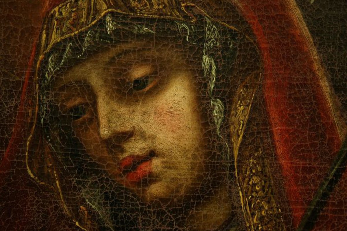 Mater Dolorosa XVIIth Century, Oil On Canvas-photo-7