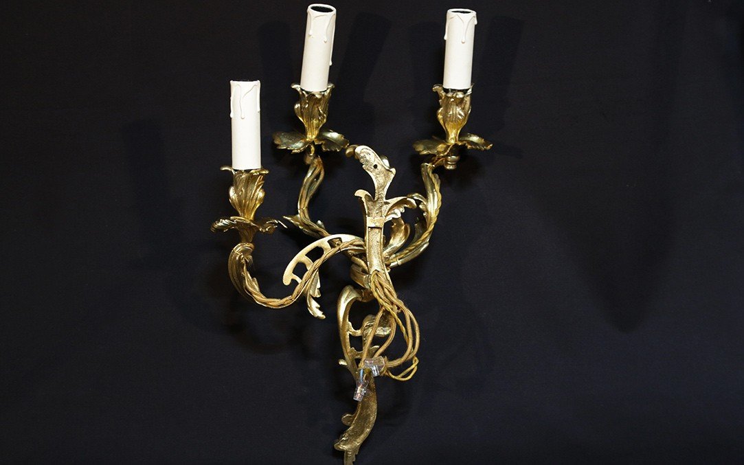 Louis XV Sconces, Gilt Bronze-photo-5