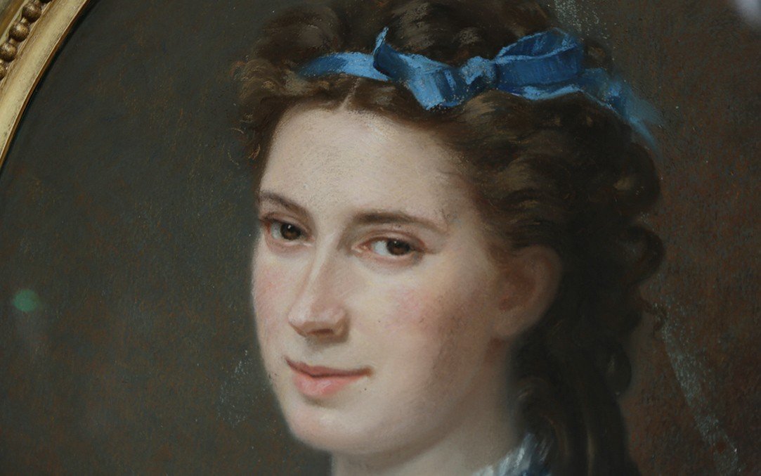 Pastel, Portrait Mme De Beck By Marcellin De Groiseilliez-photo-2