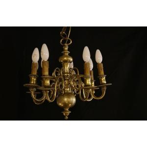 Dutch Type Bronze Chandelier, Late 17th-early 18th Century