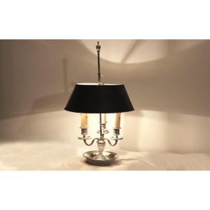 Lampe Bouillotte, Bronze Argenté, XIXème, électrifiées 