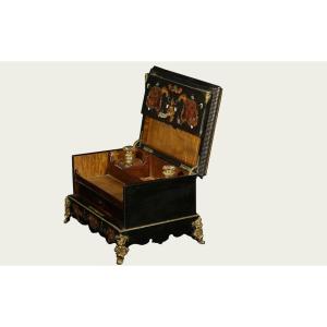 Writing Box, Boule Marquetry, 19th Century 