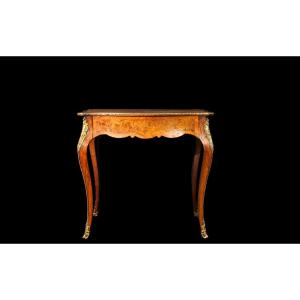 Table Marquetée Napoléon III, XIXème Siècle