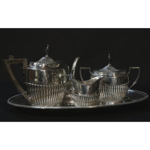 Silver Metal Tea Set