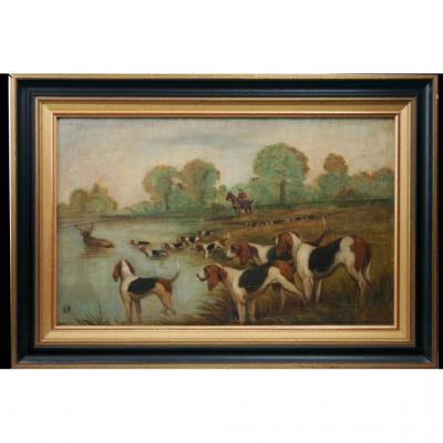 Huile Sur Toile, Chasse à Courre 