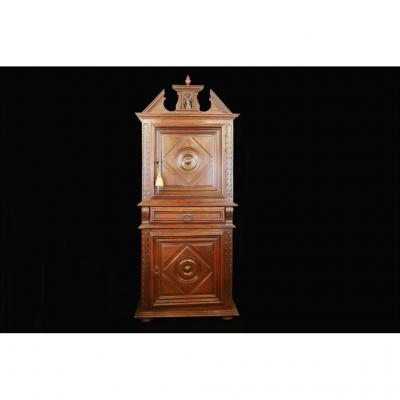 Standing Man, 17th Century Cabinet, Walnut Brown