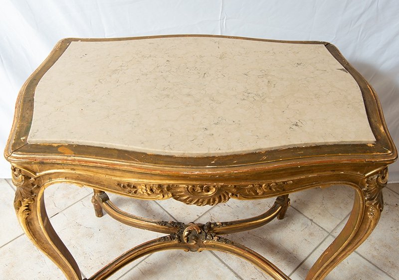  Table Ancienne Française Napoléon III d'époque 19ème Siècle.-photo-2