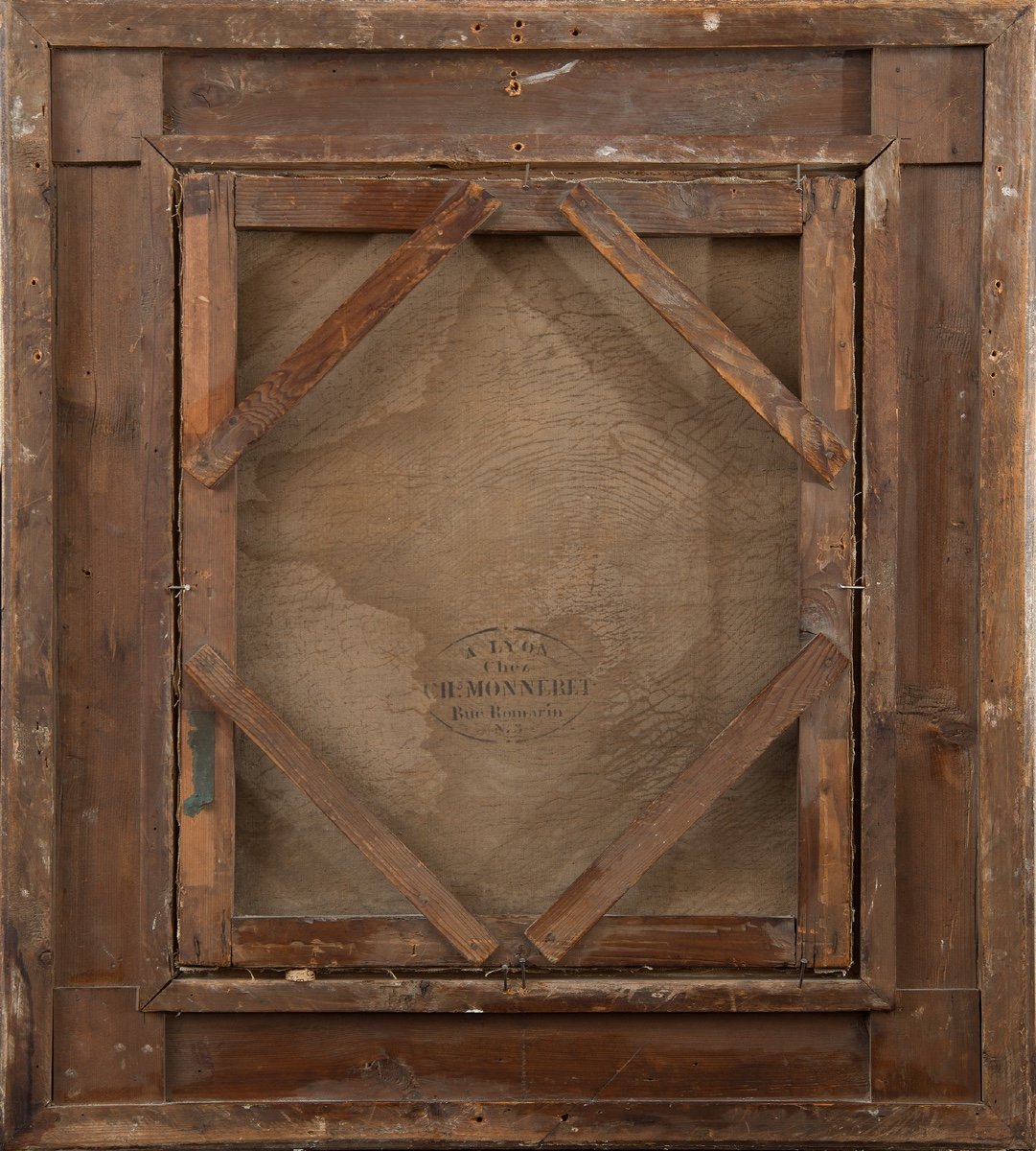 Tableau Ancienne Huile Sur Toile Signée "a.lemoine" (1809-1839) France 19ème Siècle.-photo-1