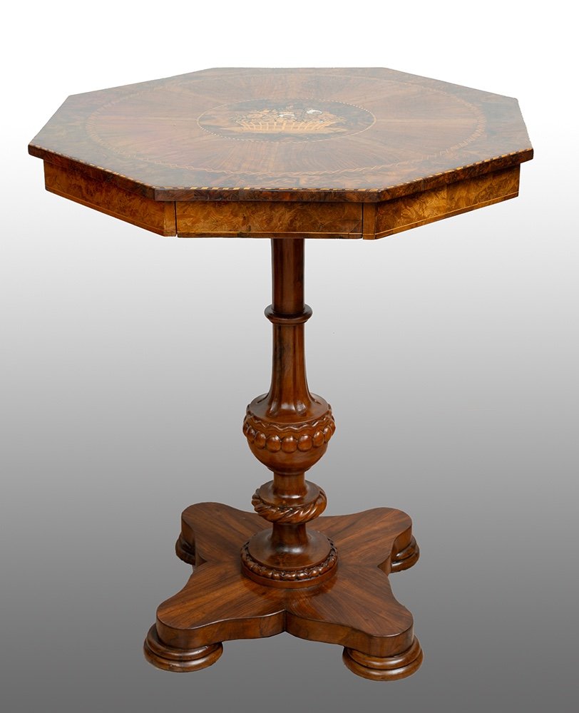 Ancienne Table Empire Napolitain, époque Début 19ème Siècle.