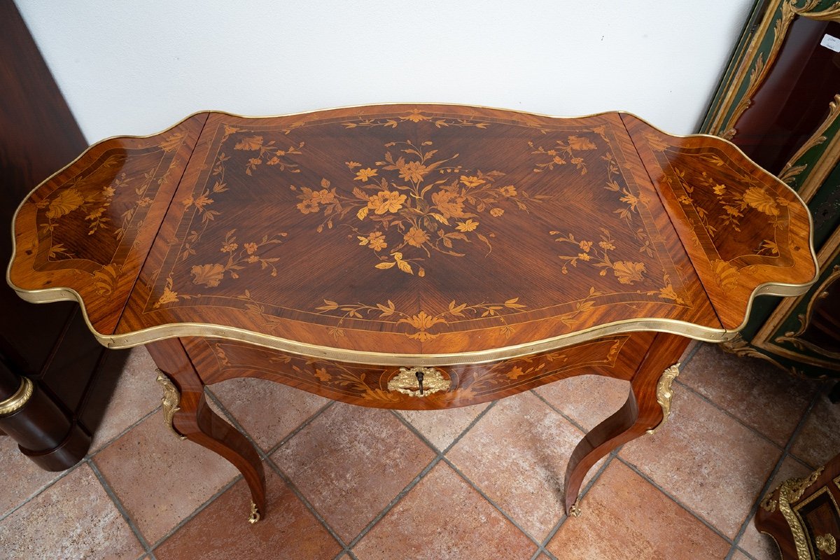 Napoleon III French Coffee Table In Precious Exotic Woods. Period 19th Century.-photo-2