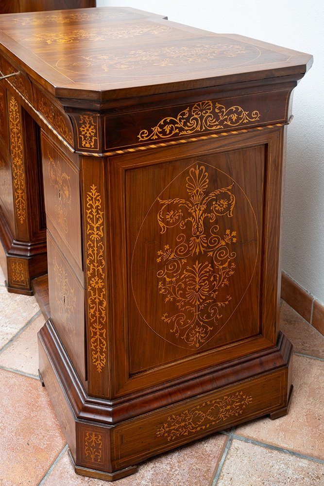 Smith Neapolitan Desk In Walnut.-photo-2