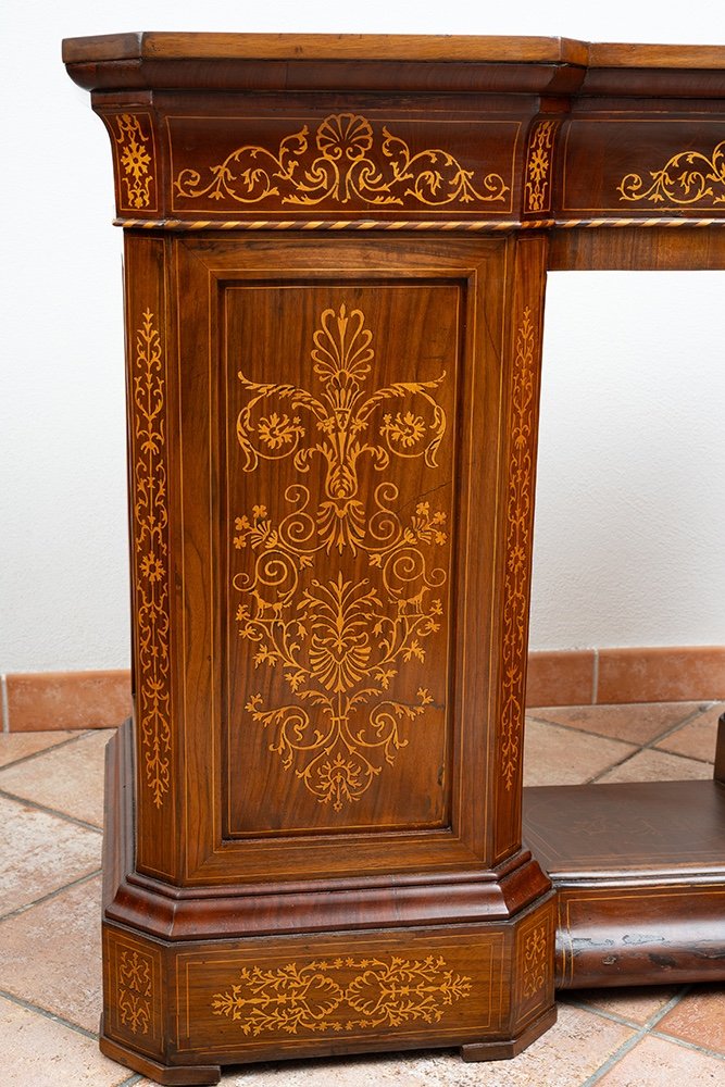 Smith Neapolitan Desk In Walnut.-photo-4