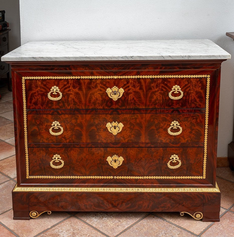 Antique Charles X French Chest Of Drawers, 19th Century.-photo-2