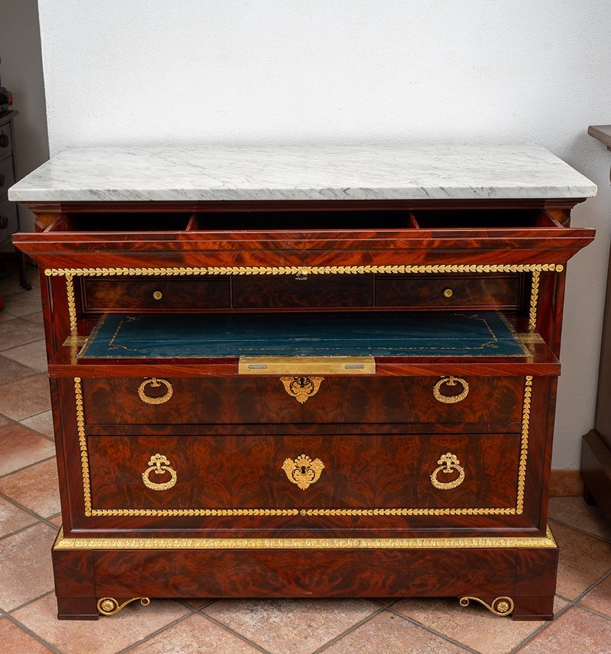 Antique Charles X French Chest Of Drawers, 19th Century.-photo-3