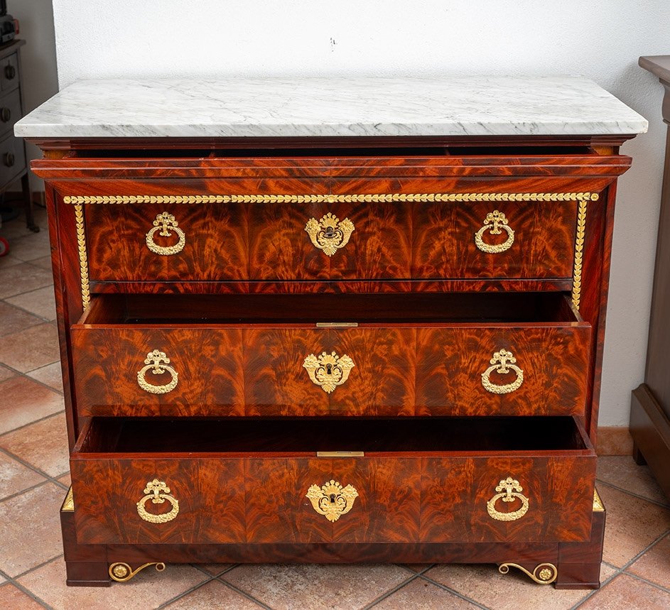 Antique Charles X French Chest Of Drawers, 19th Century.-photo-4