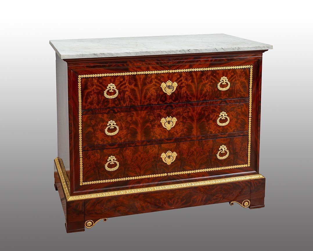 Antique Charles X French Chest Of Drawers, 19th Century.