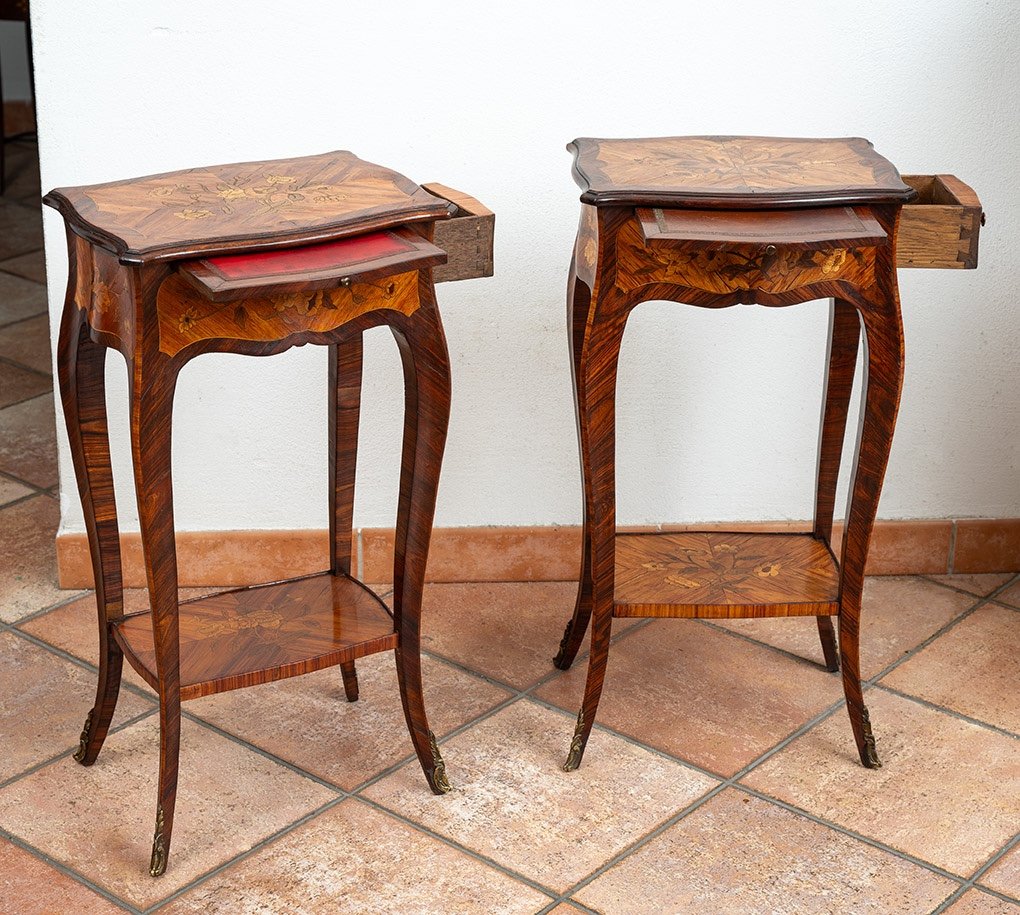 Pair Of Napoleon III French Bedside Tables, Early 20th Century.-photo-2