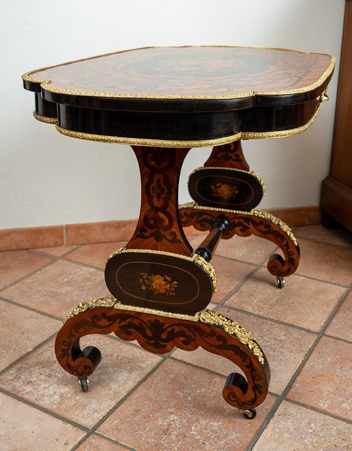 Table-bureau Français Ancien Napoléon III, époque 19ème Siècle.-photo-3