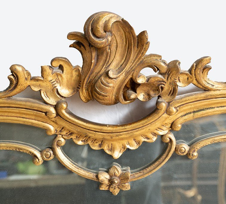 Antique Gilded Mirror From The Late 20th Century.-photo-2