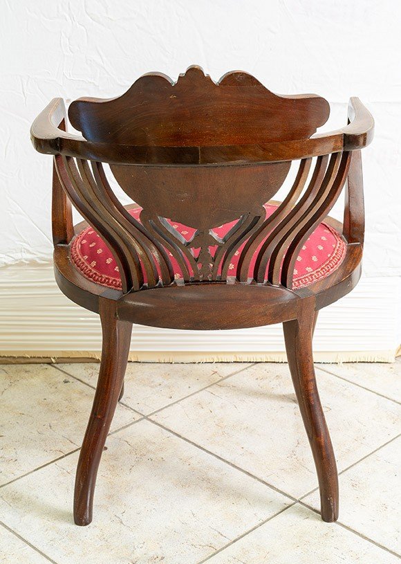 Fauteuil édouardien Antique, Angleterre Du 19ème Siècle.-photo-1