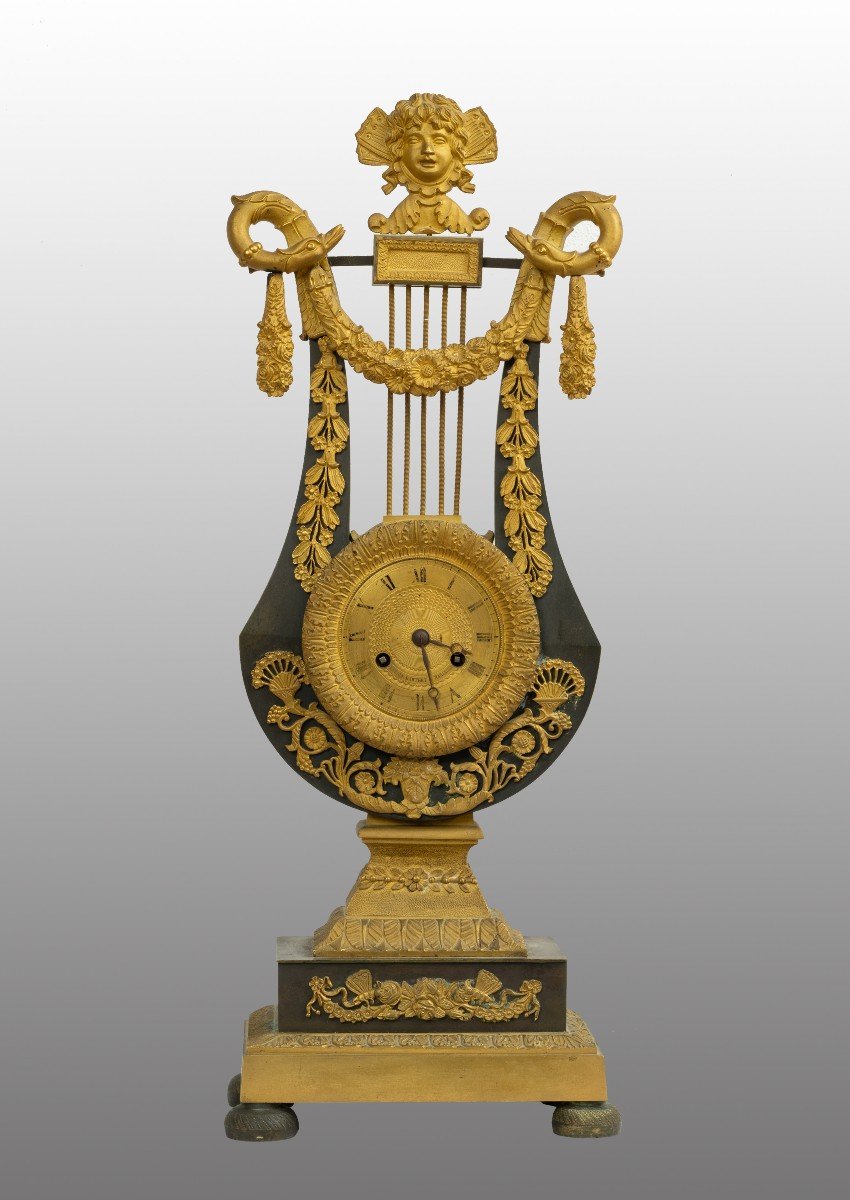 Antique Empire Clock From France, Early 19th Century.