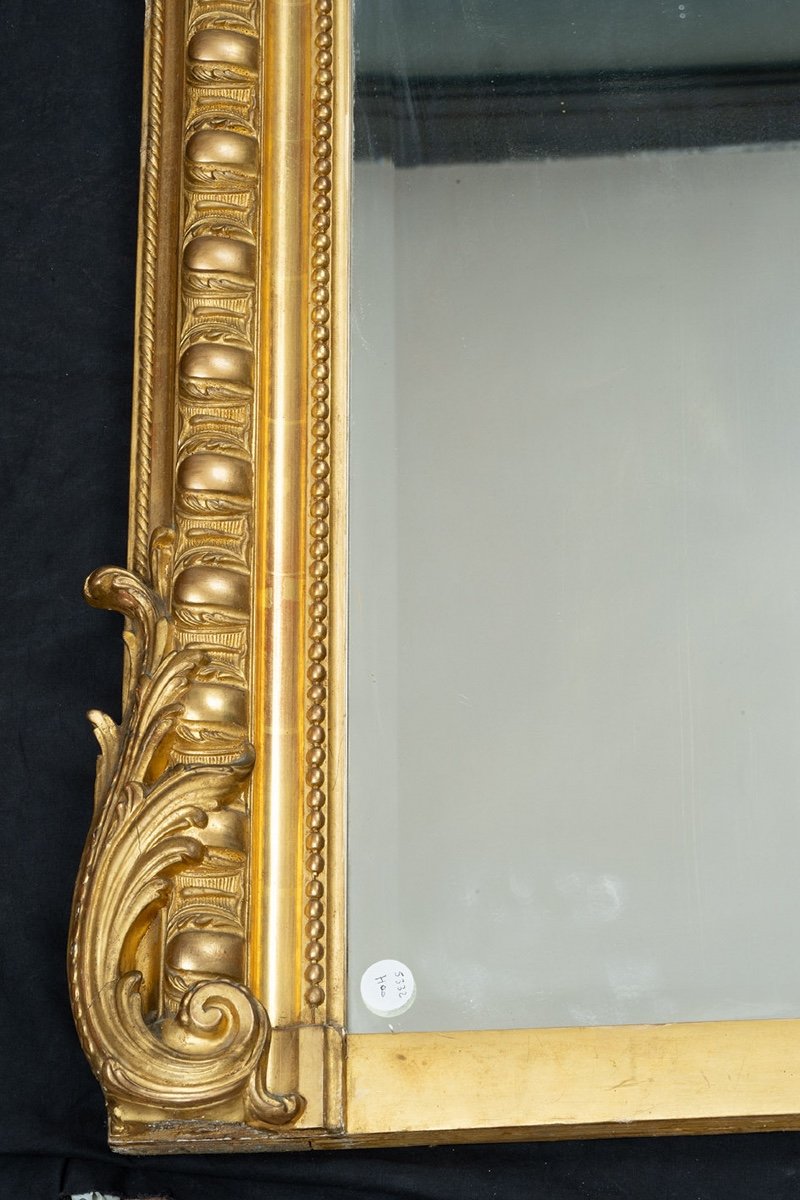 Antique Napoleon III Mirror In Gilded And Carved Wood. France 19th Century.-photo-3