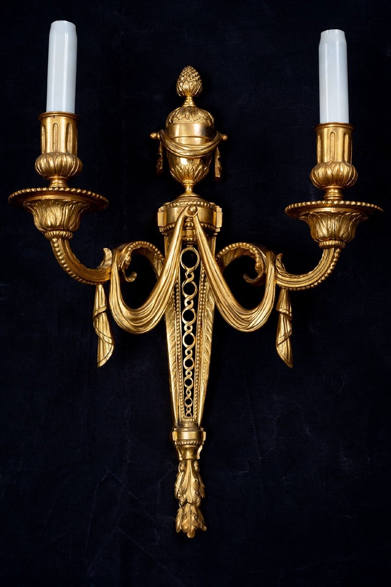 Pair Of Antique Wall Lamps, France, 19th Century.-photo-2