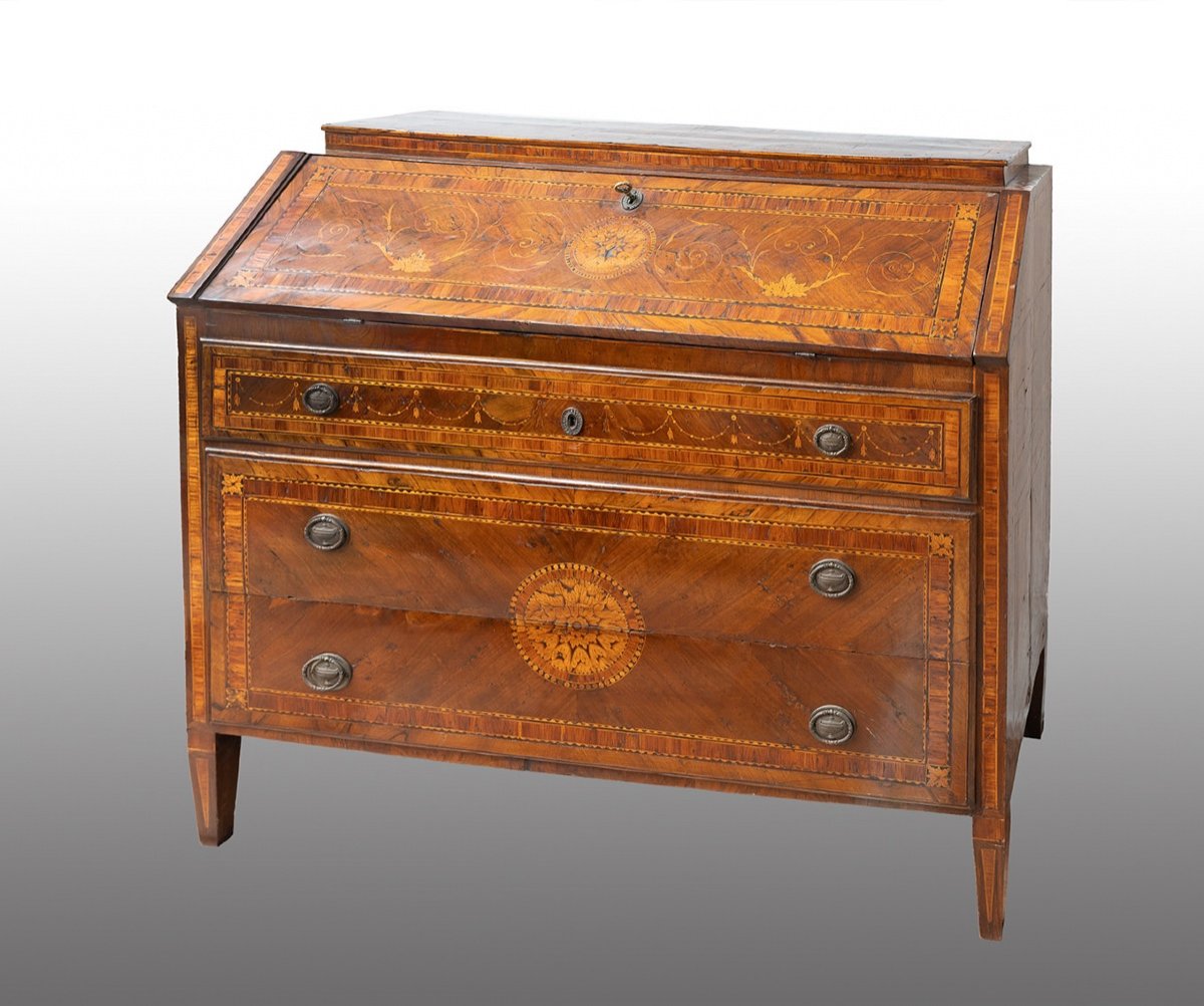 Bureau Ancienne Louis XVI Lombardie (italia) 18ème Siècle.