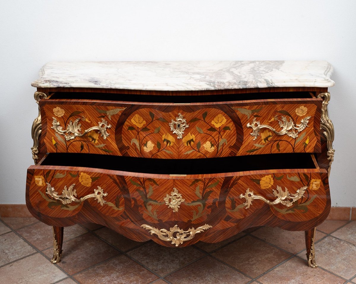 Antique Napoleon III French Chest Of Drawers, 19th Century Period.-photo-3