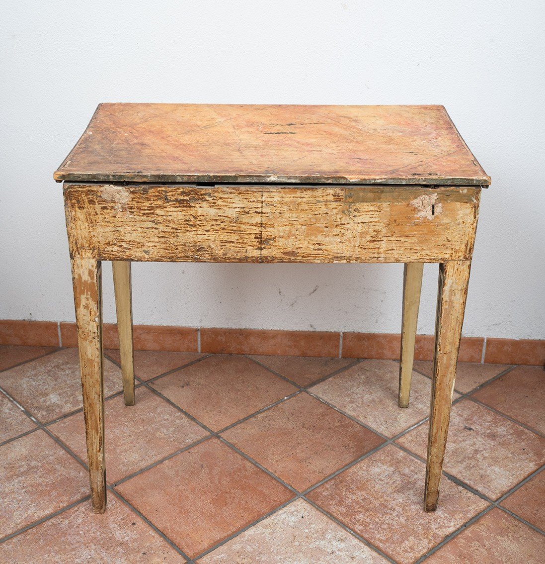 Console Ancienne Marchigiana En Bois Laqué Et Peint. Epoque XVIIIe Siècle.-photo-2