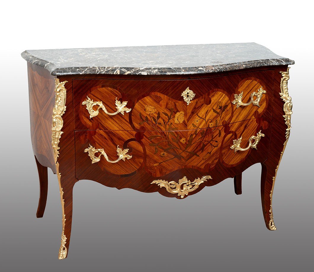 Antique Napoleon III Chest Of Drawers, 19th Century Period.