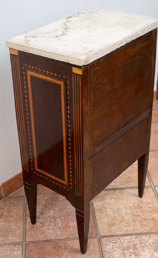 Antique Louis XVI Neapolitan Bedside Table, 18th Century Period.-photo-2