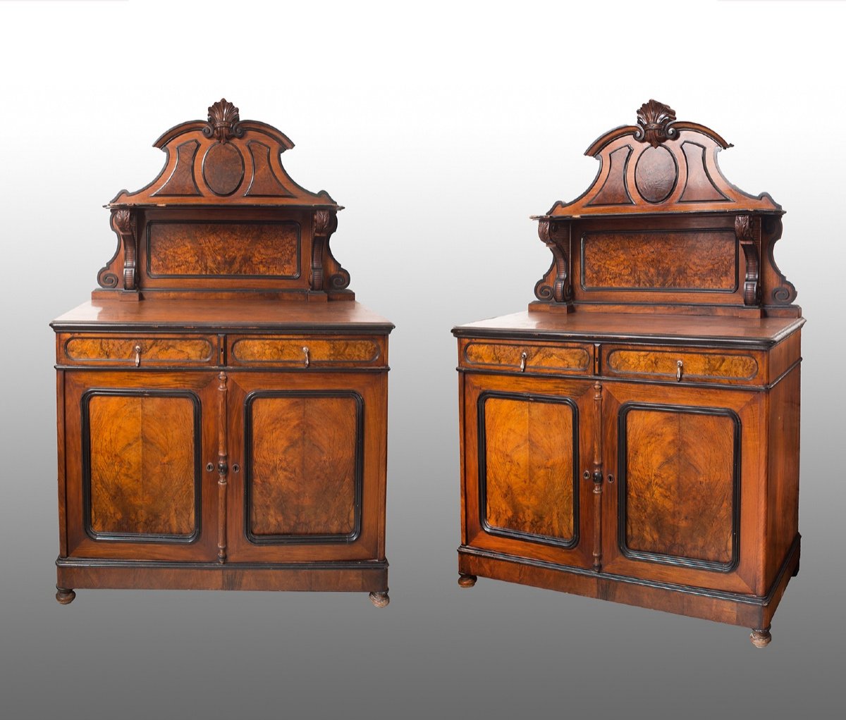 Pair Of Old Buffets In Walnut France 19th Century