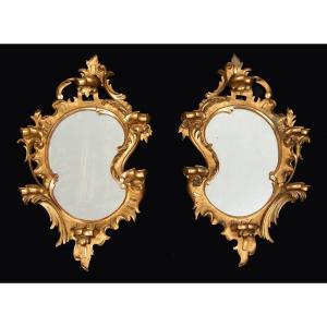 Pair Of Antique Mirrors. 19th Century Period.