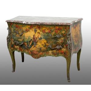 Antique French Napoleon III Chest Of Drawers, 19th Century Period.