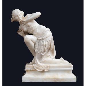 Ancient Alabaster Sculpture France 19th Century.