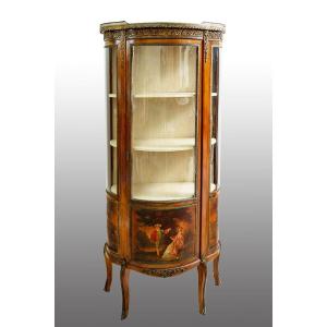 Antique Display Cabinet In The Style Of Vernis Martin France 19th Century.