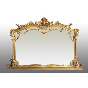 Miroir Doré Ancien De La Fin Du 20ème Siècle.